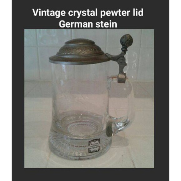 Vintage Rastal crystal pewter beer stein unused w/label - Picture 1 of 5